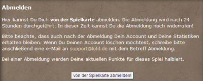 LOFD Karte Abmelden