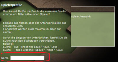LOFD Spieler-Suche